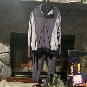 Men’s navy blue velour tracksuit